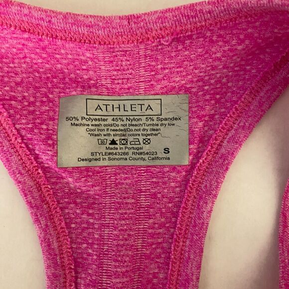 Athleta Fastest Track Pink Racerback Slim Fit Tank Top Stretchy Activewear Sz S - Picture 6 of 10